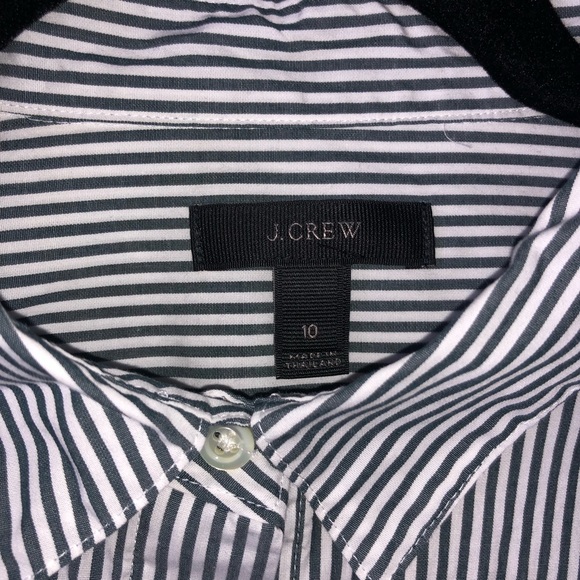Jcrew Charcoal and White Stripe Button Down Size 10 - Picture 2 of 4
